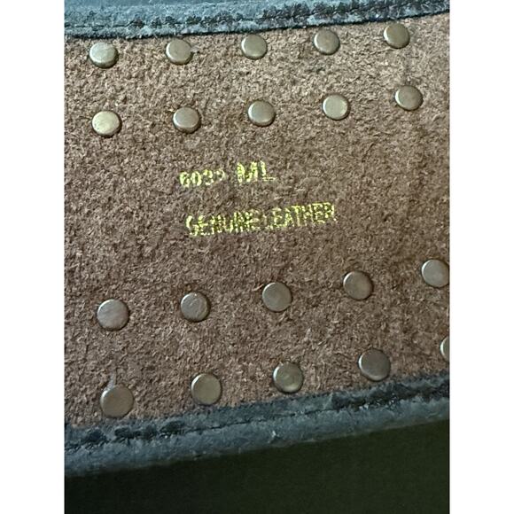 Larry Clements Leopard Belt M/L Leather Studded Handcrafted Wide Western Boho - Picture 8 of 10